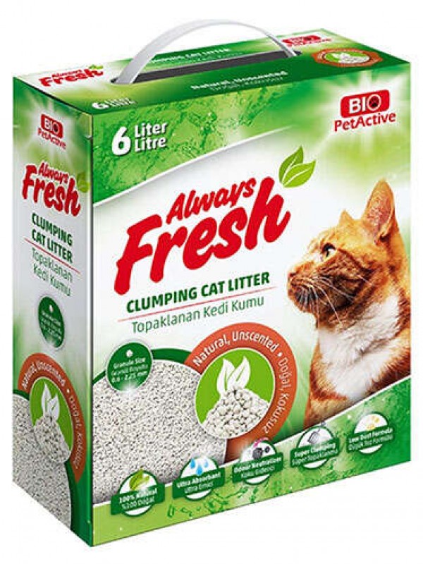 Bio Pet Active Natural Doğal Kokusuz Topaklanan Kedi Kumu 6 Lt
