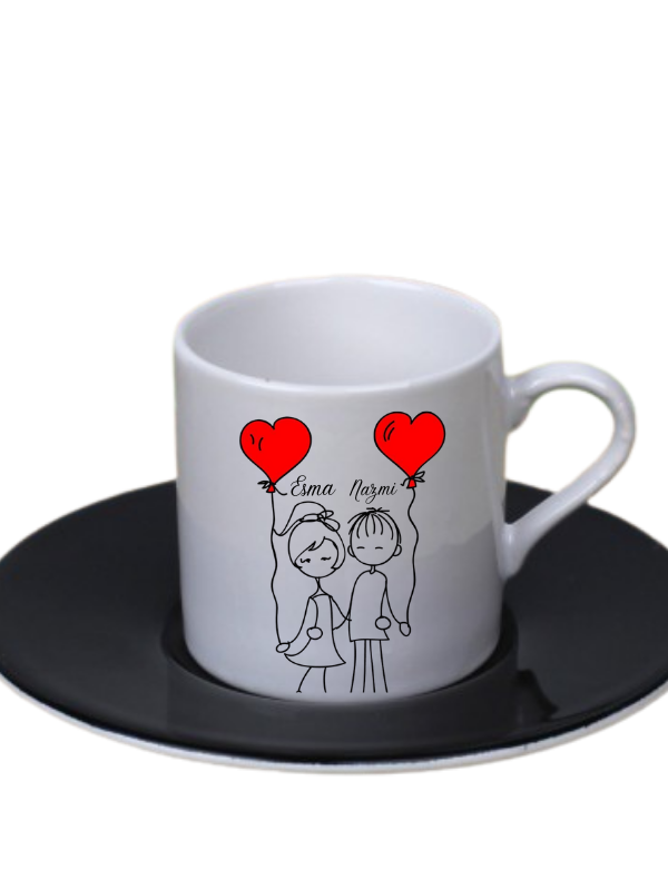 14 Şubat Kişiye Özel Kalp İsim Baskılı Türk Kahvesi Fincan…