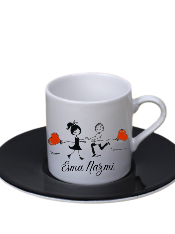 14 Şubat Kişiye Özel Kalp İsim Baskılı Türk Kahvesi Fincan…